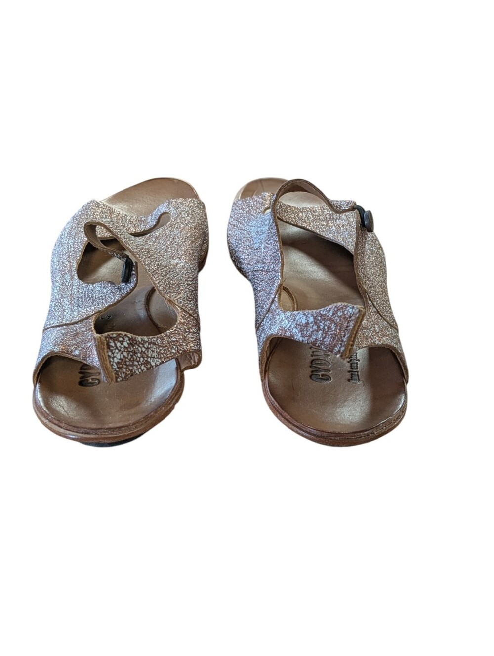 CYDWOQ Vintage Bronze Flat Slingback Sandals Size 41 - Picture 4 of 13